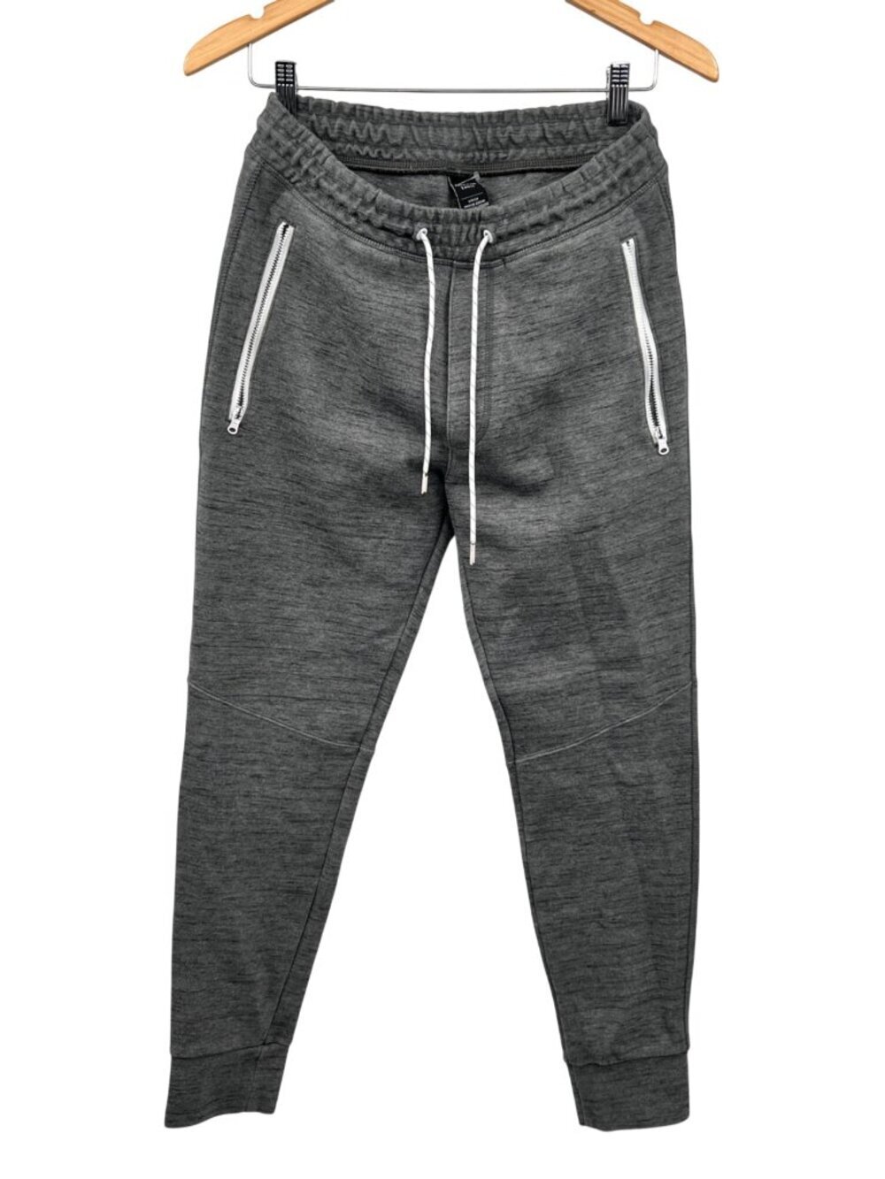 American Eagle Womens Jogger Sweatpants Zip Pockets Drawstring Gray/Multi Small